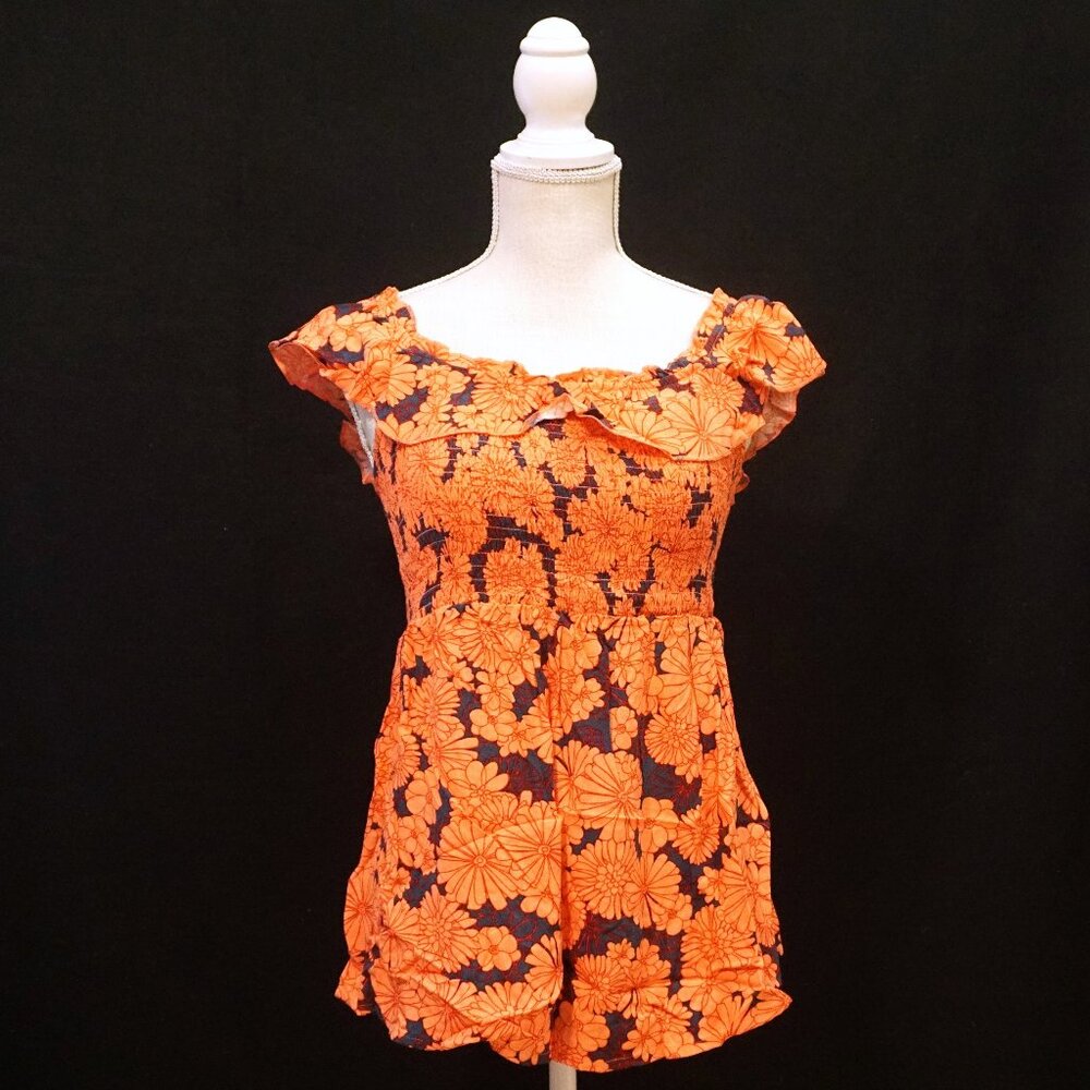 Isabel Ingrid + Isabel Pink Floral Ruffle Neckline Women’s Maternity Small